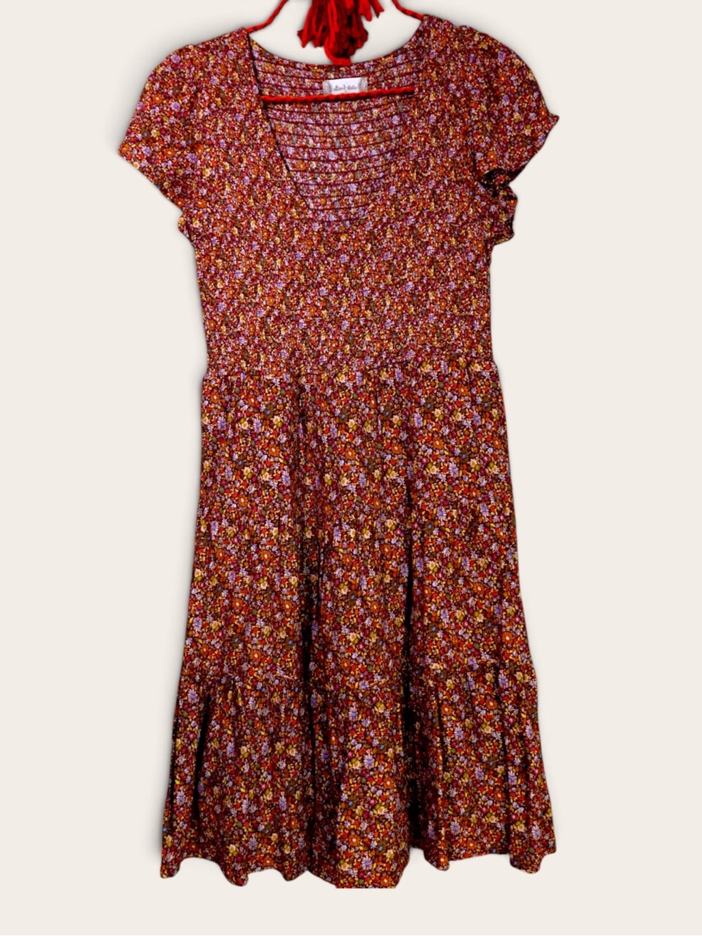 Altar'd State Girls' Red Floral Smocked Dress